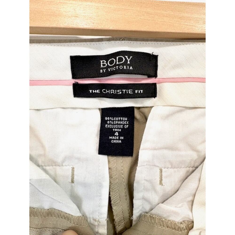Body By Victoria Christine Fit Dress Pants Womens Sz 4 Khaki Low Rise Flare Y2K - Picture 7 of 13